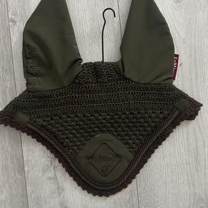 LeMieux Olive Green Crochet Horse Ear Bonnet